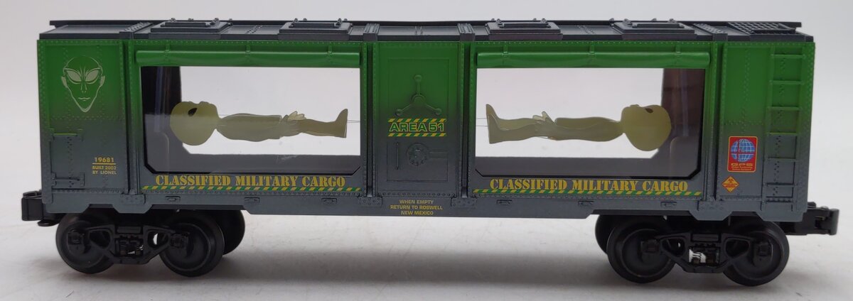 Lionel 6-19681 O Gauge Area 51 Alien Suspension Car NIB
