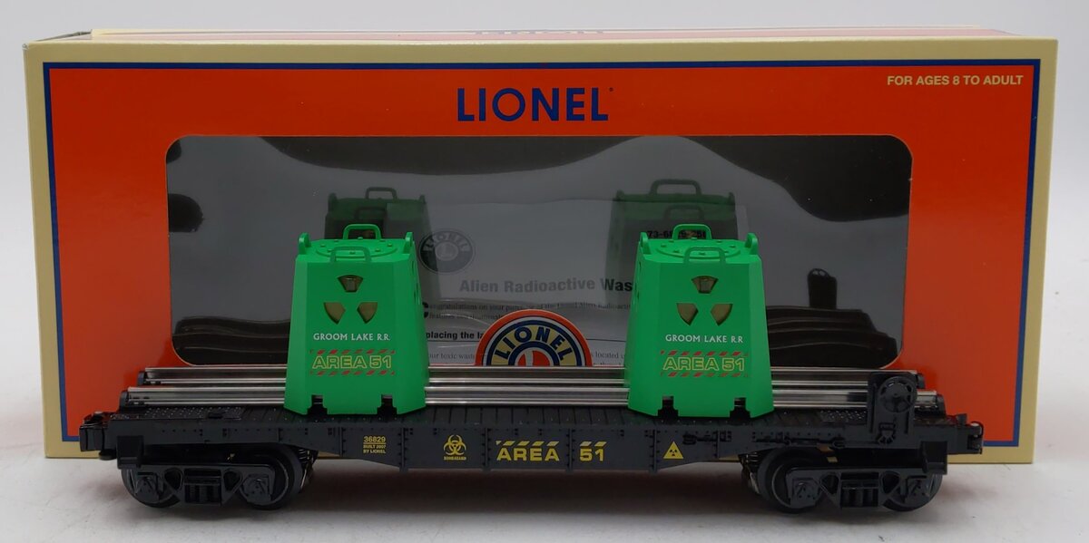 Lionel 6-36829 O Gauge Alien Radioactive Flatcar NIB