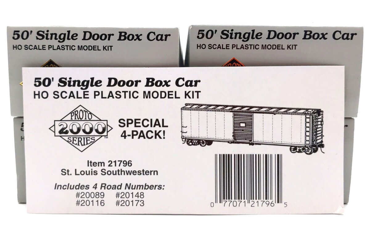 Proto 2000 21796 HO St. Louis Southwestern 50' Single Door Box Car (Pack of 4)