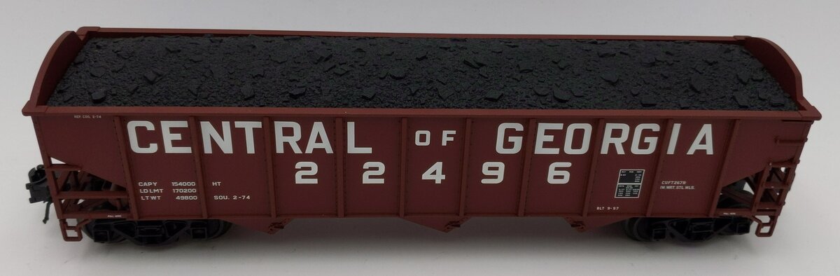 Atlas 2001807 O Gauge Central Of Georgia 70T 3-Bay Hopper #22496