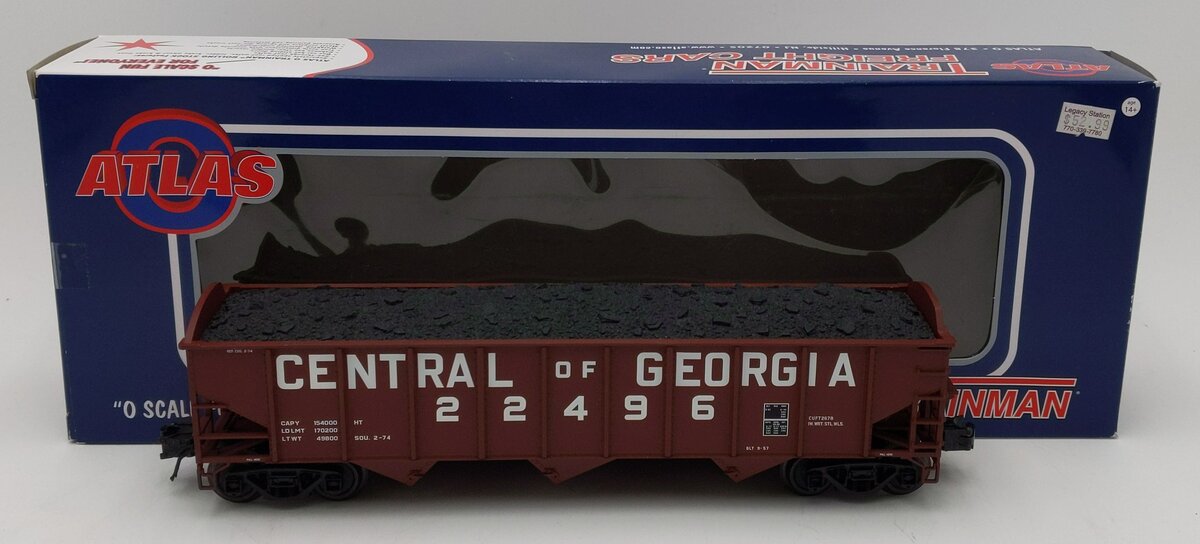 Atlas 2001807 O Gauge Central Of Georgia 70T 3-Bay Hopper #22496