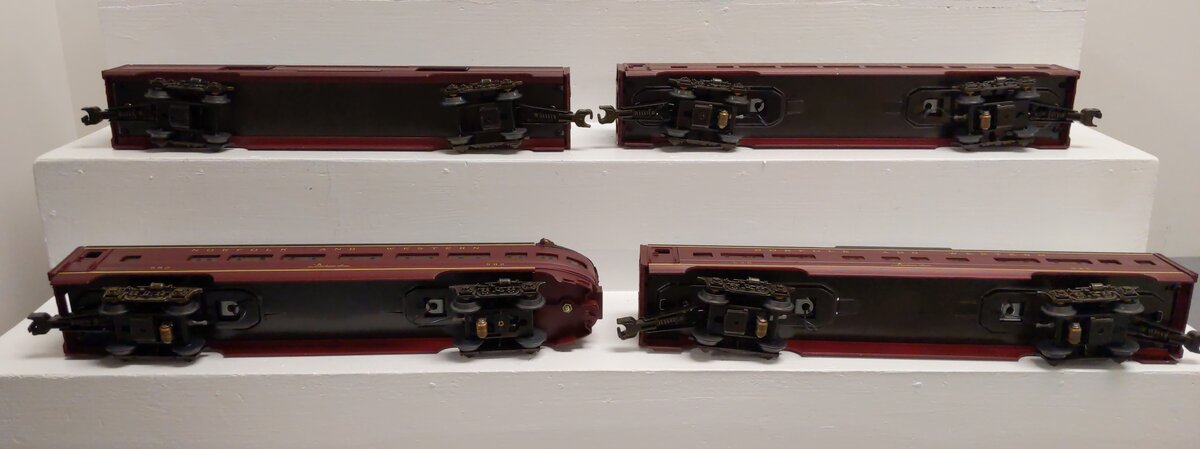 MTH 20-6014 O Gauge Norfolk & Western 60' Aluminum Passenger 4-Car Set LN/Box