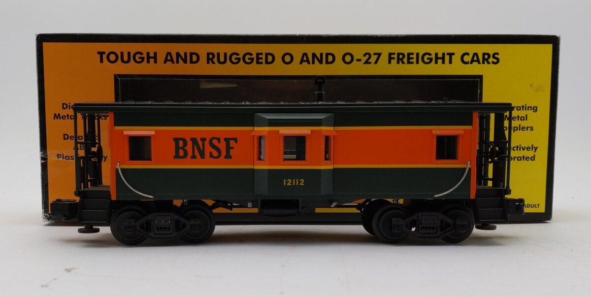 MTH 30-7718 O Gauge Burlington Northern Santa Fe Bay Window Caboose #12112 EX/Box