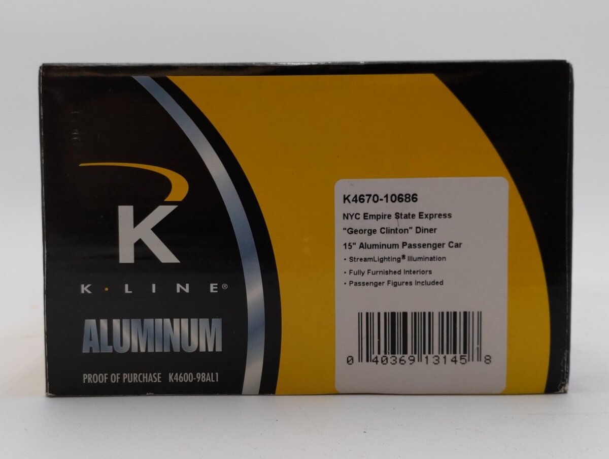 K-Line K4670-10686 O NYC "George Clinton" 15" Aluminum Diner Car LN/Box