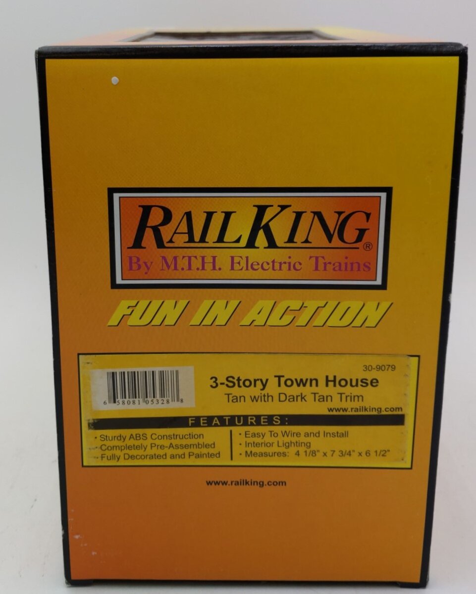 MTH 30-9079 O 3-Story Tan Town House with Dark Tan Trim LN/Box