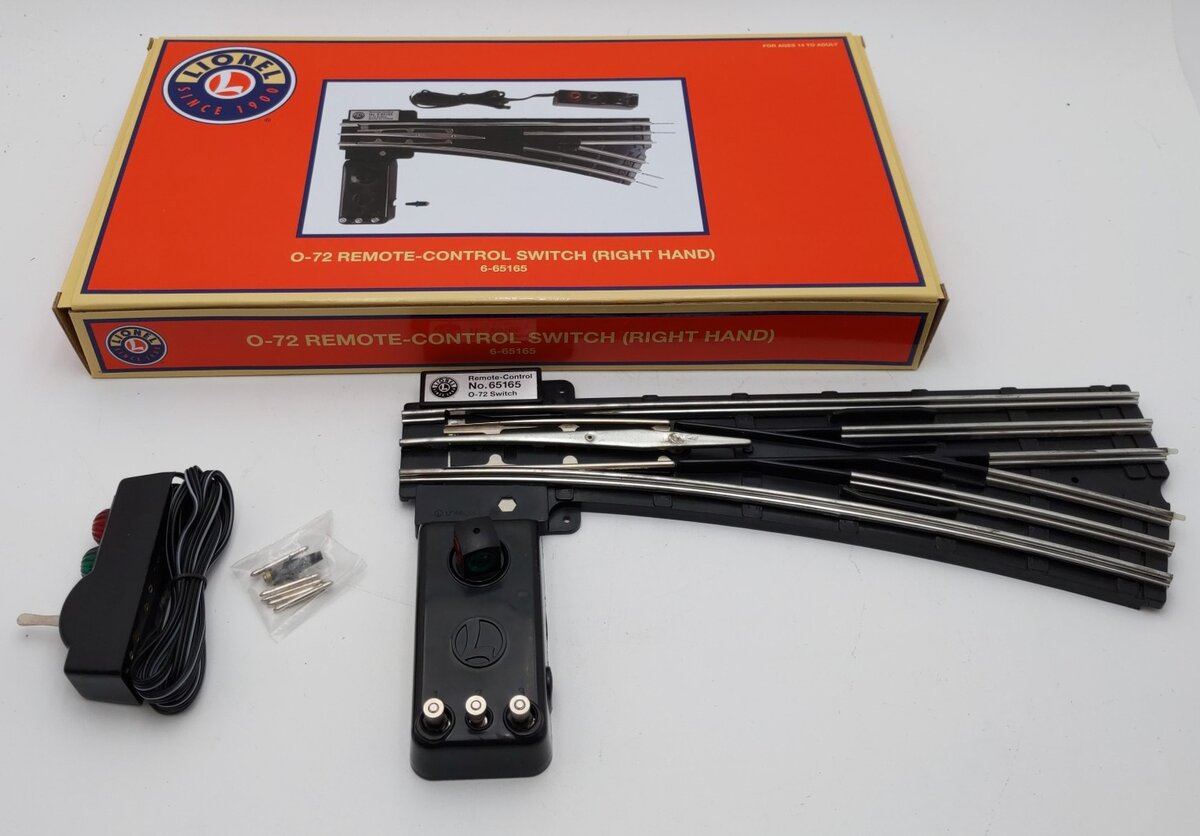 Lionel 6-65165 O72 Right Hand Remote Control Switch Turnout LN/Box