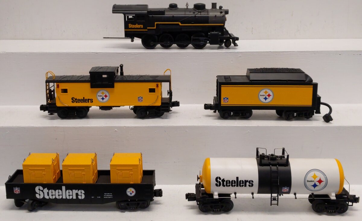 MTH 30-4127-1 Pittsburgh Steelers RailKing 2-8-0 O Gauge Train Set w/PS 2.0 MT/Box
