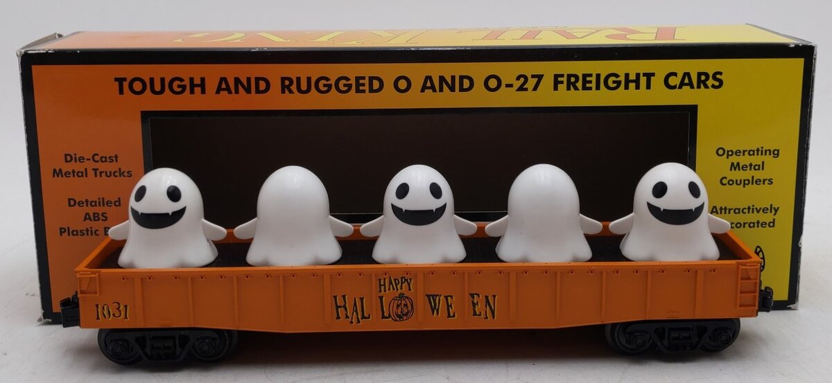 MTH 30-72191 O Halloween Gondola Car with Flickering Lighted Jack-O-Lanterns LN/Box