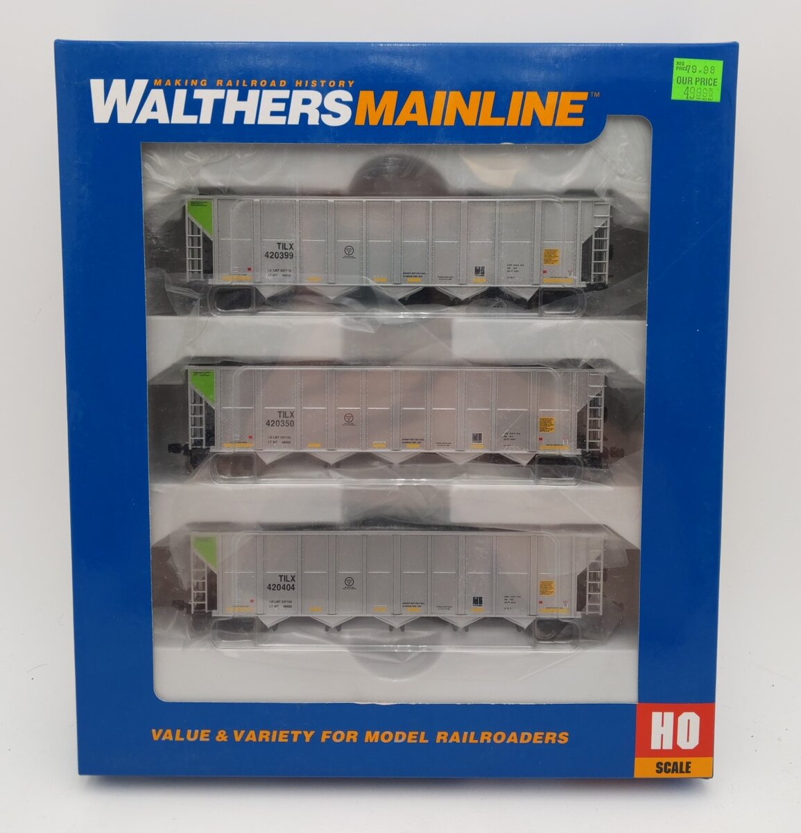 Walthers 910-56865 HO Trinity Industries Leasing RD4 Coal Hopper #1 (Pack of 3)