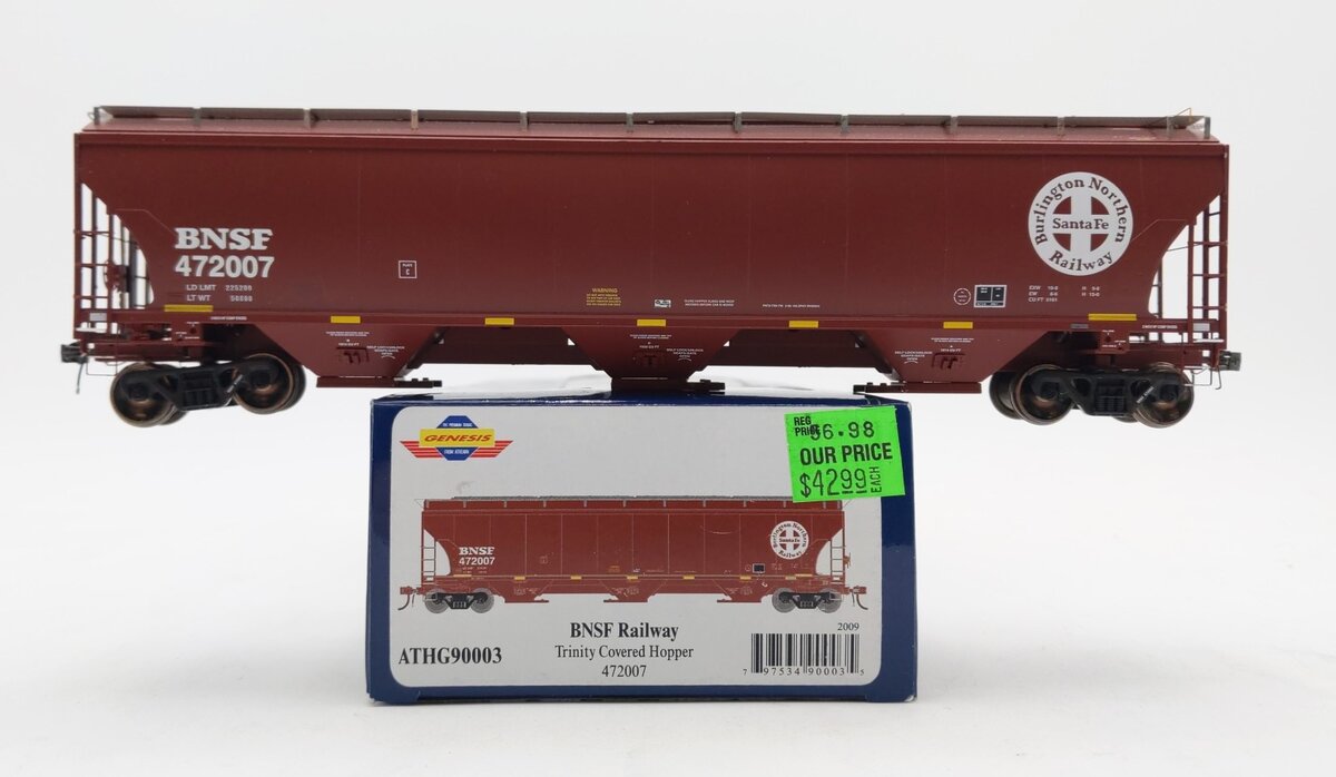 Athearn G90003 HO BNSF Trinity 3-Bay Hopper #472007