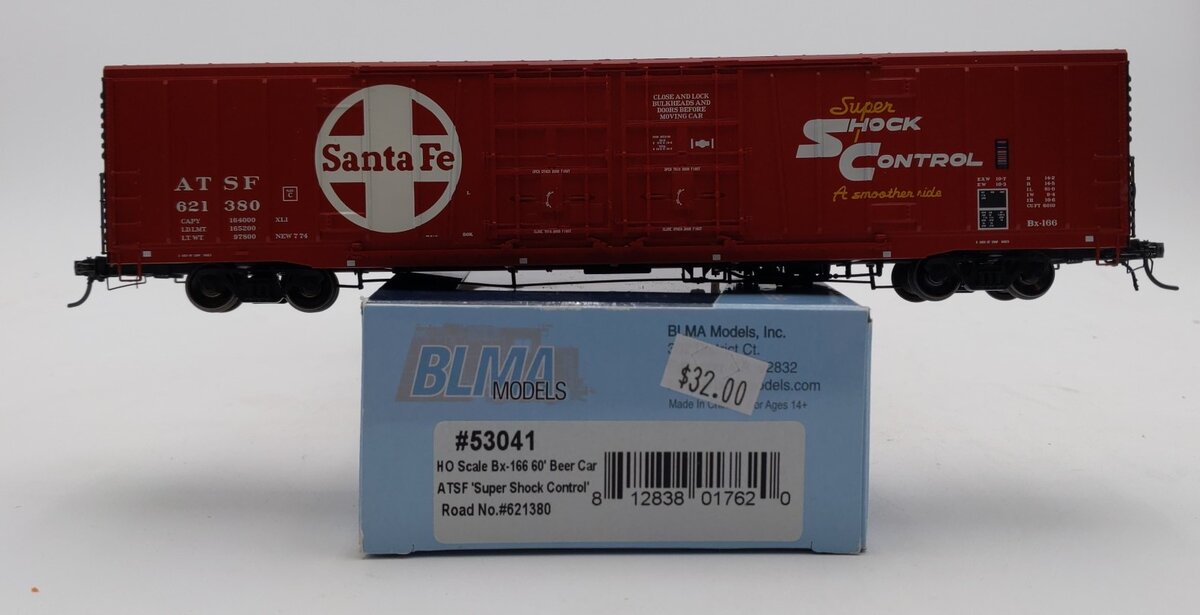 BLMA Models 53041 HO ATSF "Super Shock Control" 60' Beer Car #621380