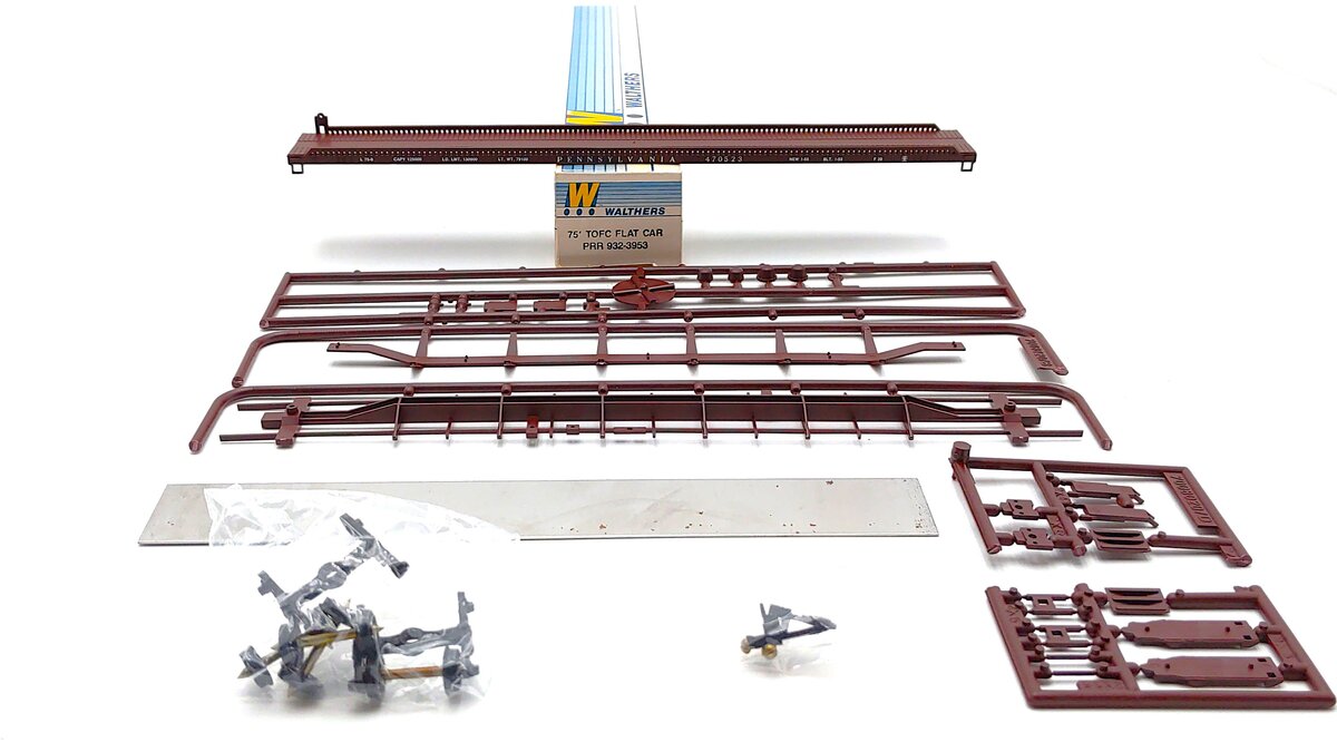 Walthers 932-3953 HO Scale Pennsylvania RR 75' TOFC Flat Car Kit #470523