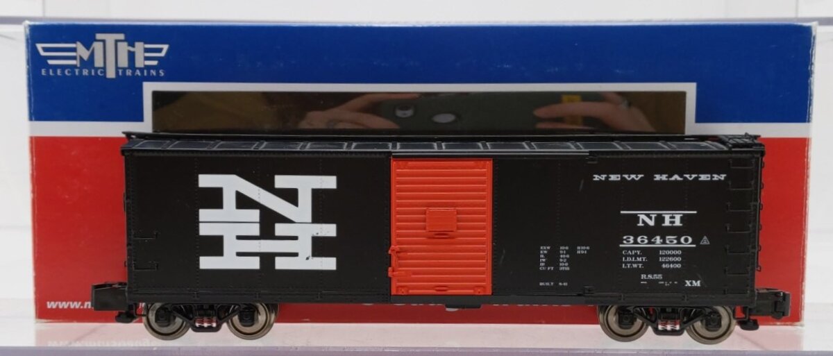 MTH 35-74005 S Gauge New Haven 40' Rebuilt Steel Box Car #36450 LN/Box