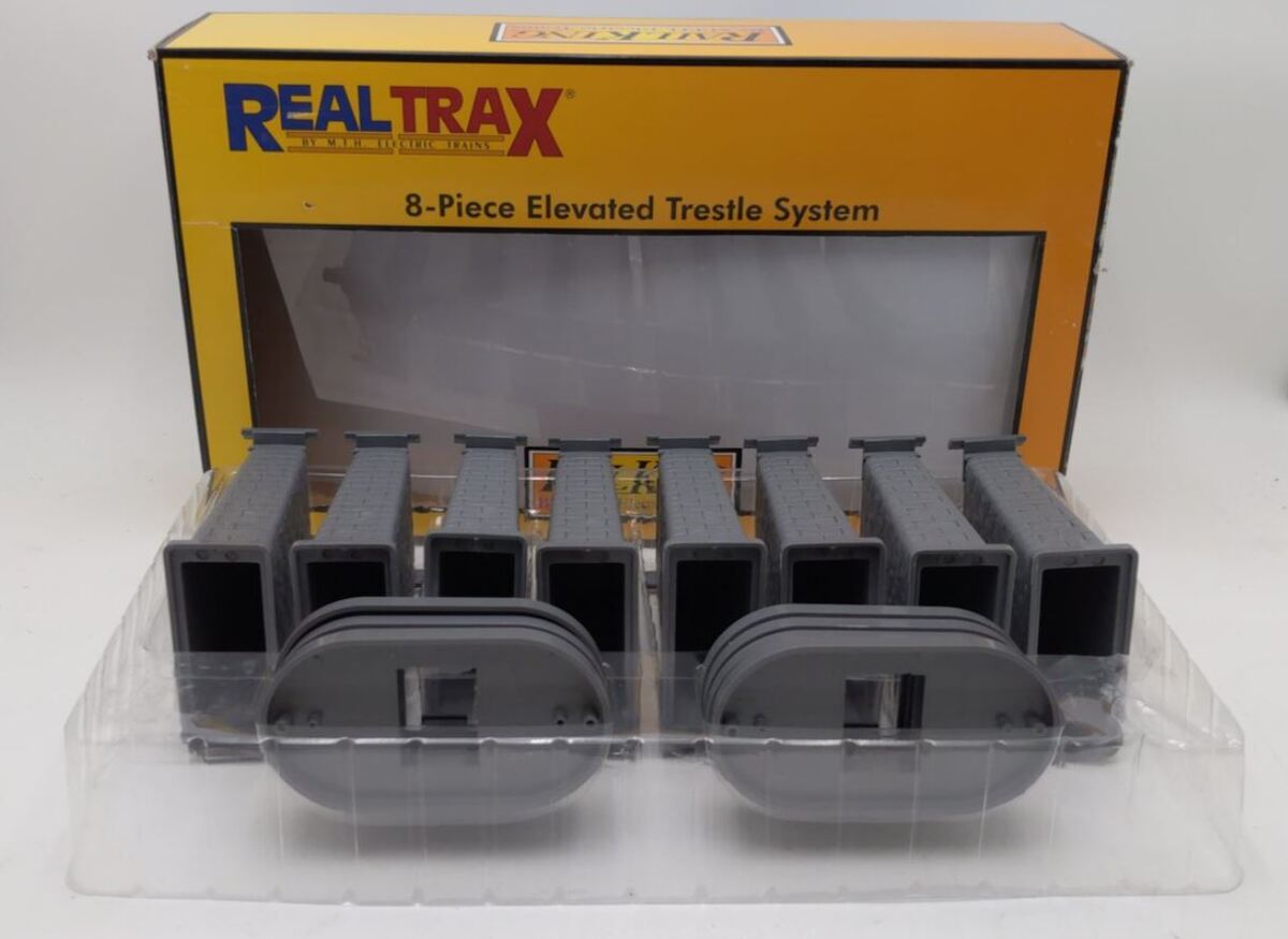 MTH 40-1034 O RealTrax Elevated Trestle Set (Pack of 8) NIB
