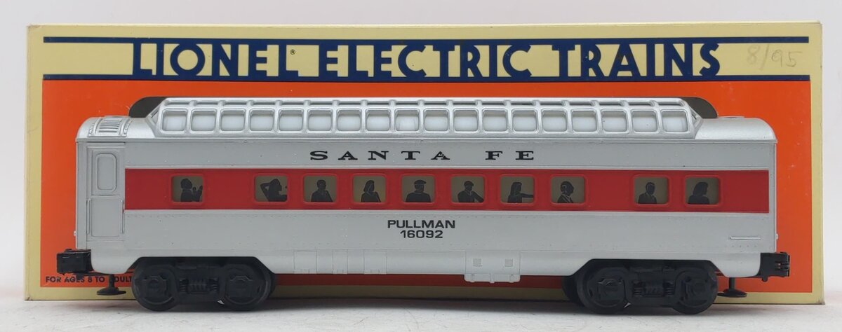 Lionel 6-16092 O Gauge Santa Fe Illuminated Full Vista Dome Passenger Car LN/Box
