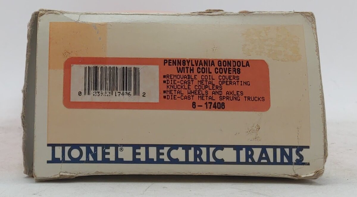 Lionel 6-17406 O Gauge Pennsylvania Gondola W/ Coil Covers #385405 LN/Box
