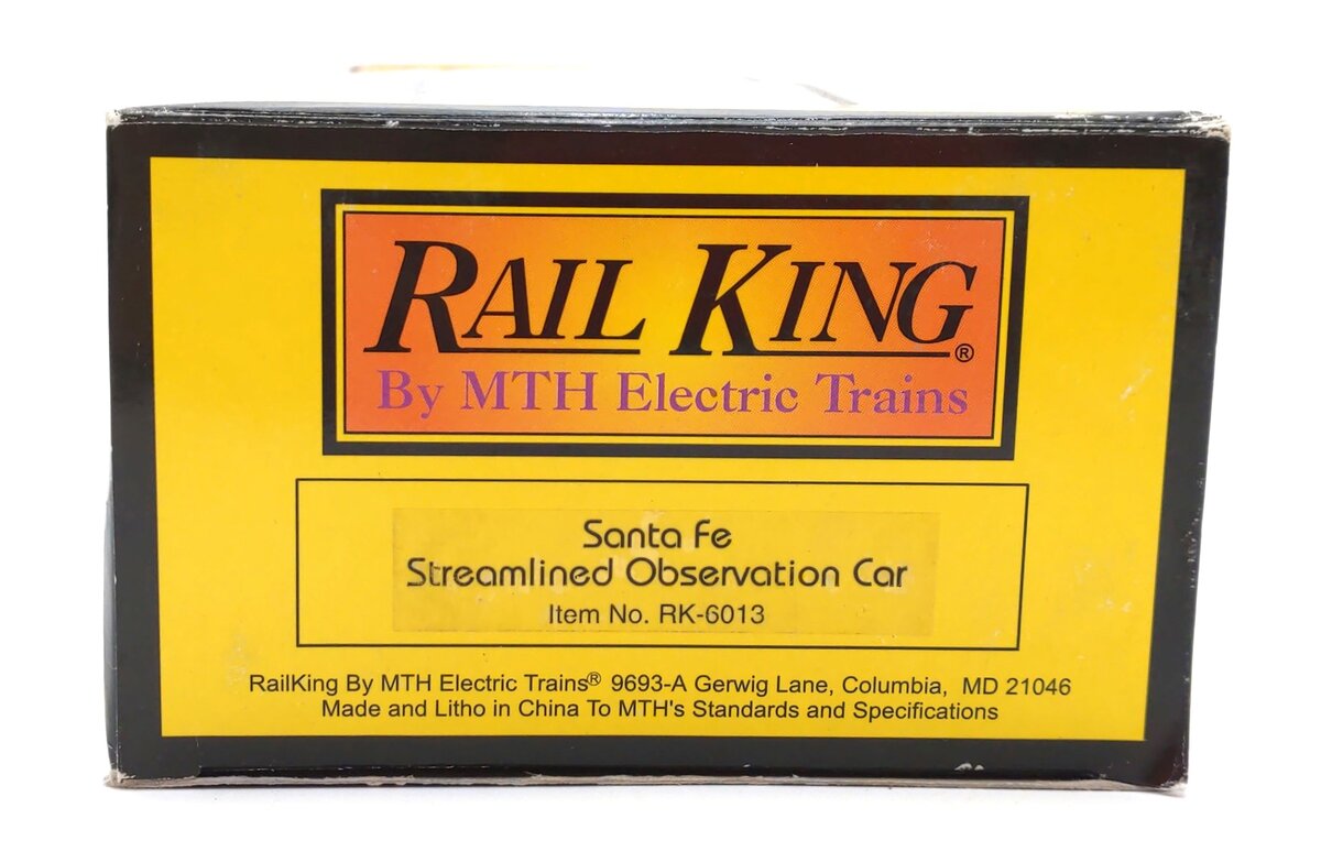 MTH 30-6013 O Santa Fe Streamlined Observation Car #3198 LN/Box