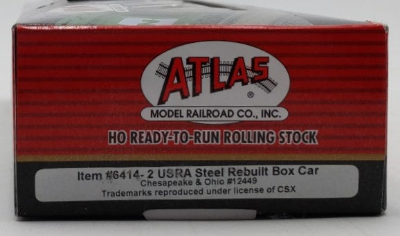 Atlas 6414-2 HO Scale Chesapeake & Ohio USRA Steel Boxcar #12449