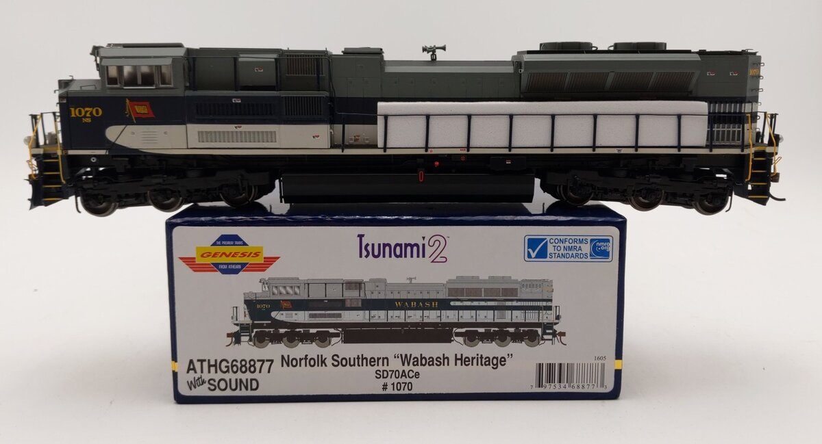 Athearn G68877 HO NS/WAB Heritage SD70ACe Diesel Locomotive w/DCC & Sound #1070