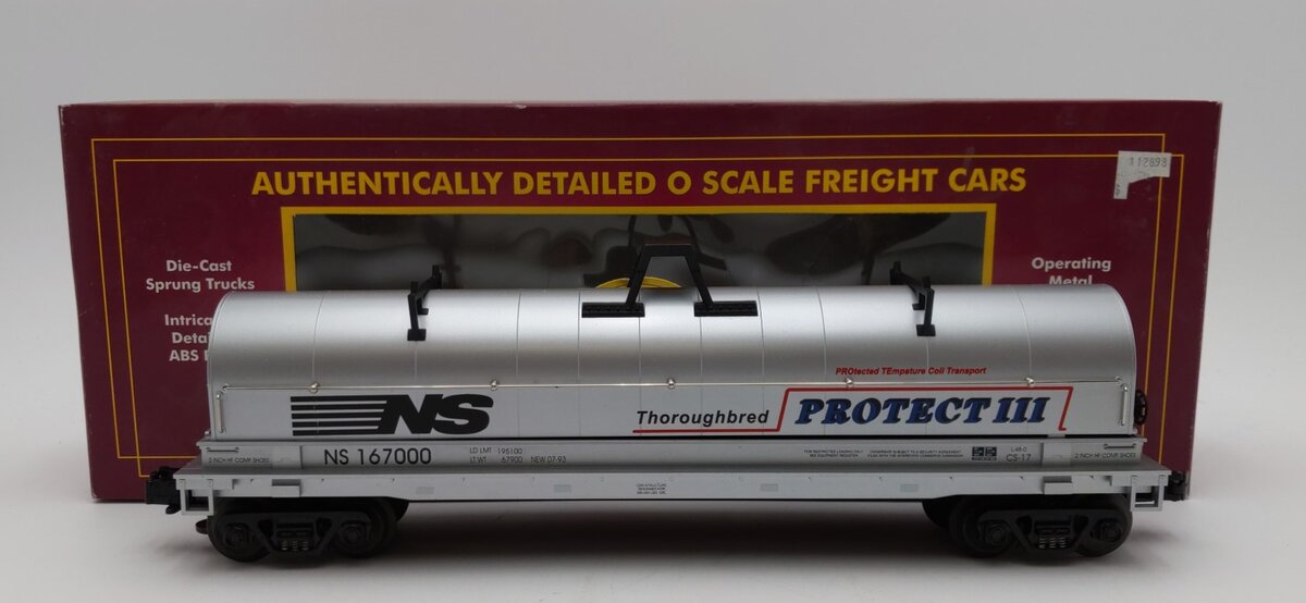 MTH 20-98203 O Gauge Norfolk Southern Covered Coil Car #167000 LN/Box