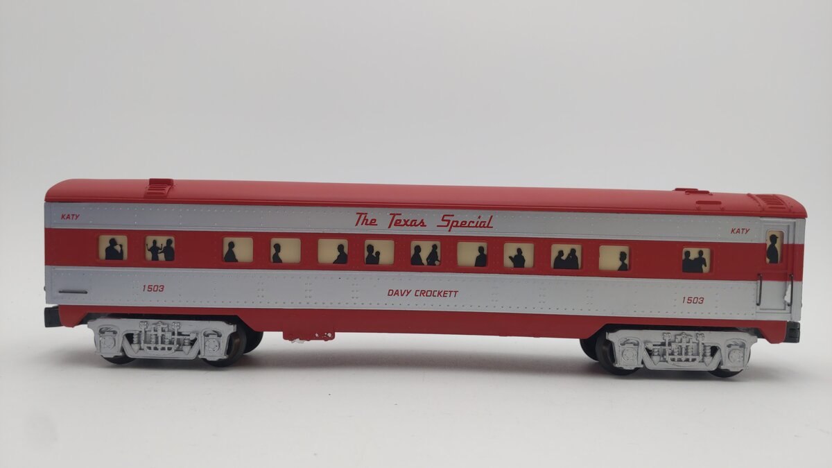K-Line K-1503 O Texas Special "Davy Crockett" Streamliner Passenger Car #1503 EX/Box