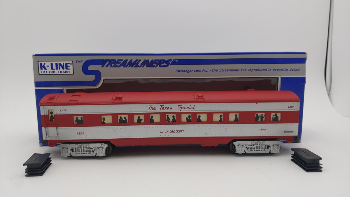 K-Line K-1503 O Texas Special "Davy Crockett" Streamliner Passenger Car #1503 EX/Box