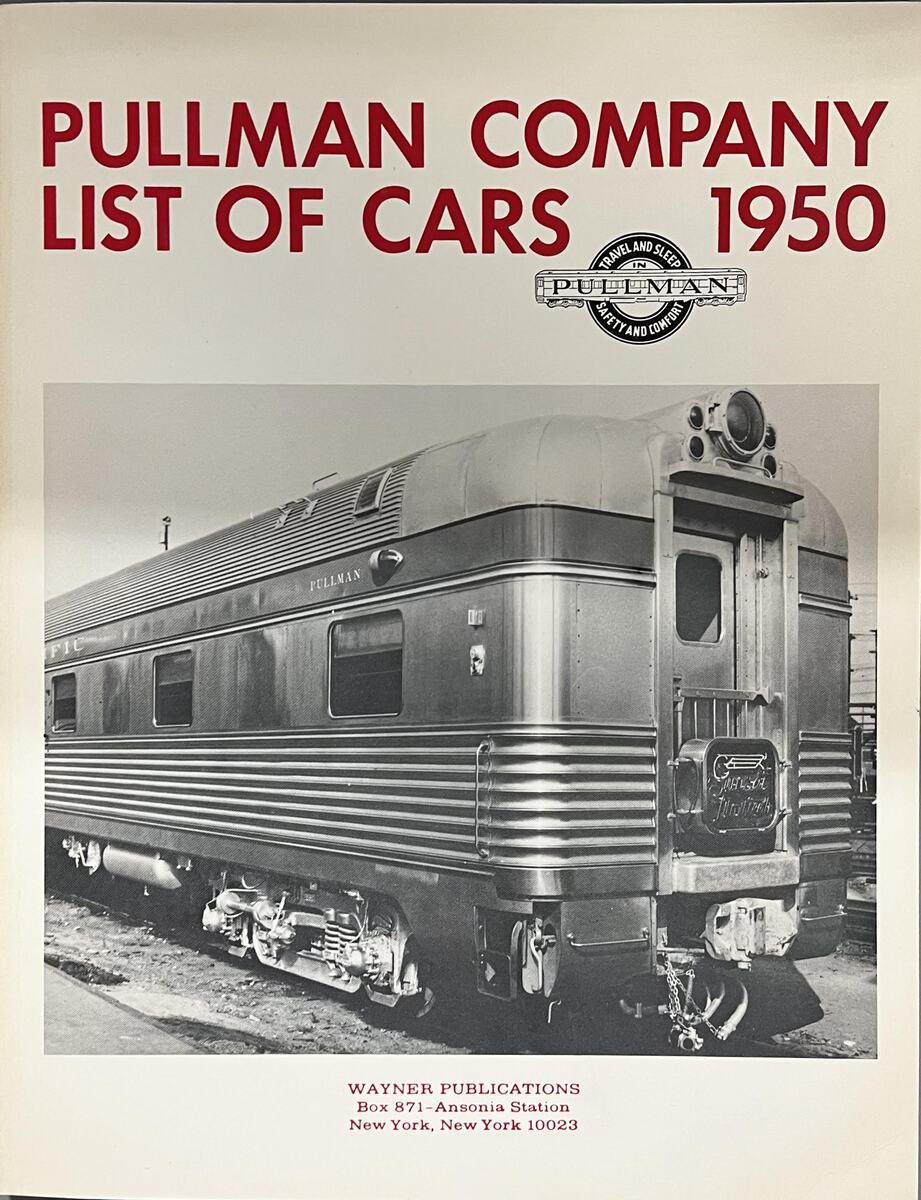 Pullman Company List of Cars 1950 Paperback VG