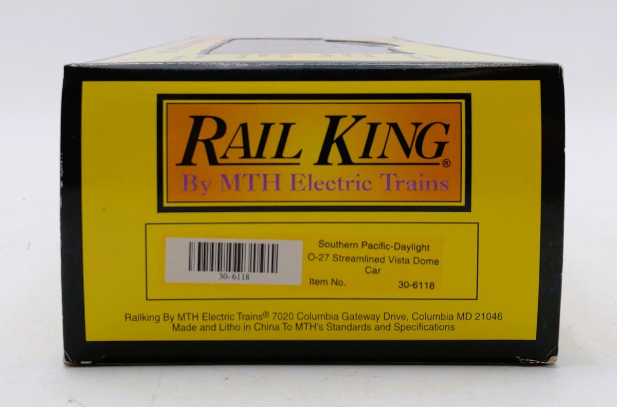 MTH 30-6118 O Southern Pacific Streamlined Vista Dome Car #3660 LN/Box