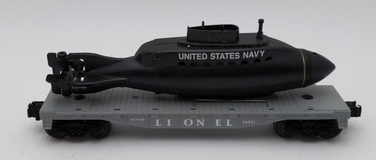 Lionel 6-16351 O Gauge Lionel Lines Flatcar with Navy Submarine EX/Box