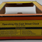 MTH 30-1061 O and 0-27 Red Operating Diecast Street Clock LN/Box