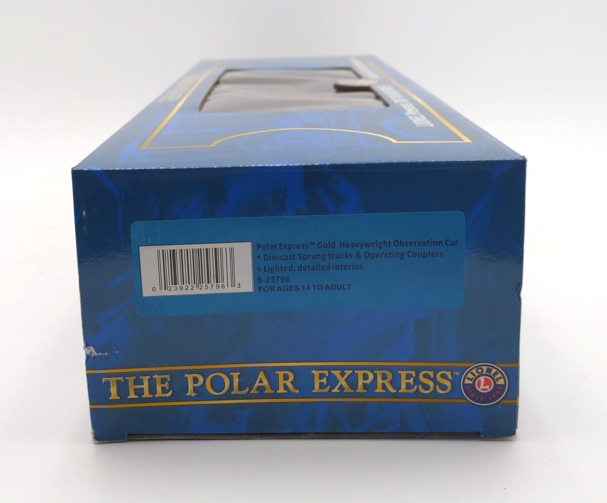 Lionel 6-25796 O Polar Express Scale Gold Observation Car
