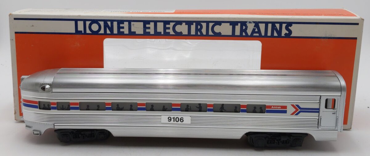 Lionel 6-19106 O Gauge Amtrak Aluminum Observation Passenger Car #9106 LN/Box