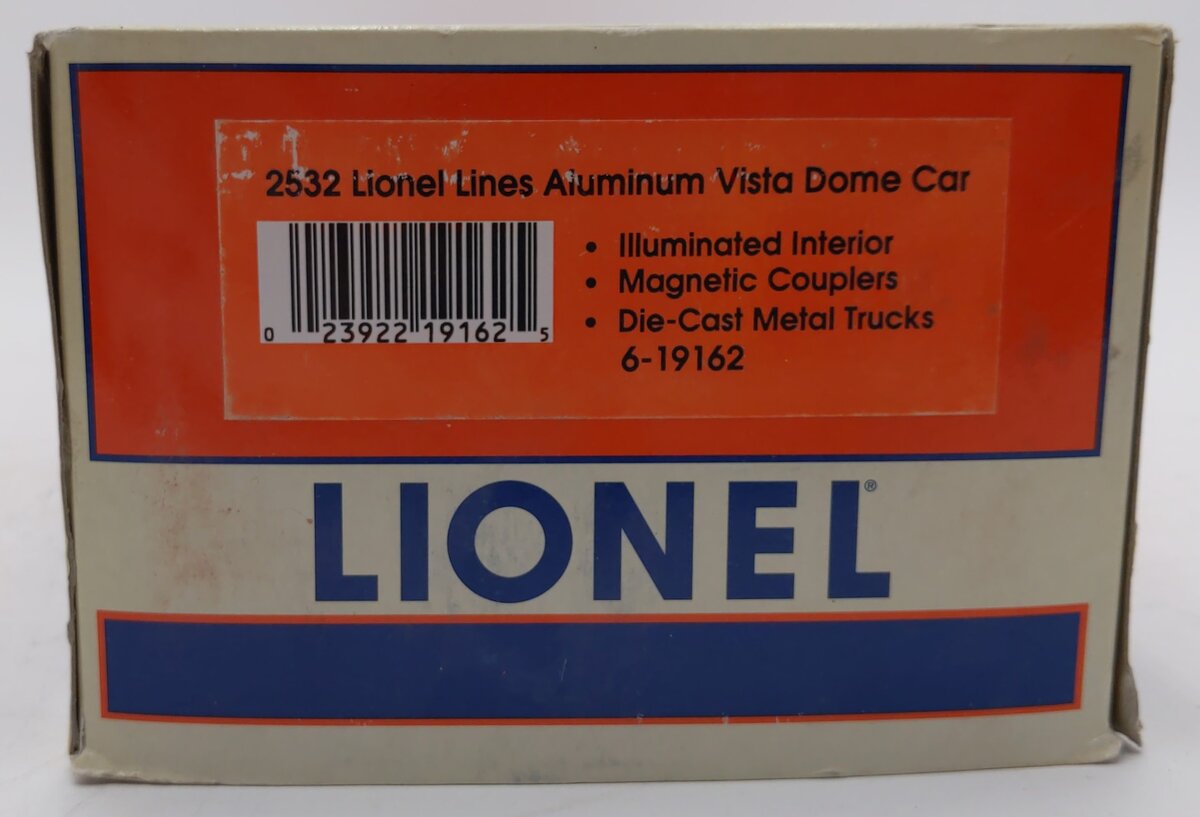 Lionel 6-19162 O Gauge Lionel Lines Aluminum Silver Sky Vista Dome Car EX/Box