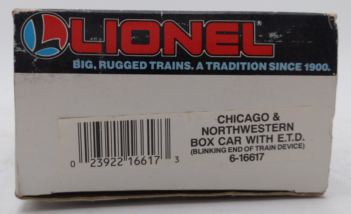 Lionel 6-16617 O Gauge Chicago & Northwestern Boxcar with ETD LN/Box