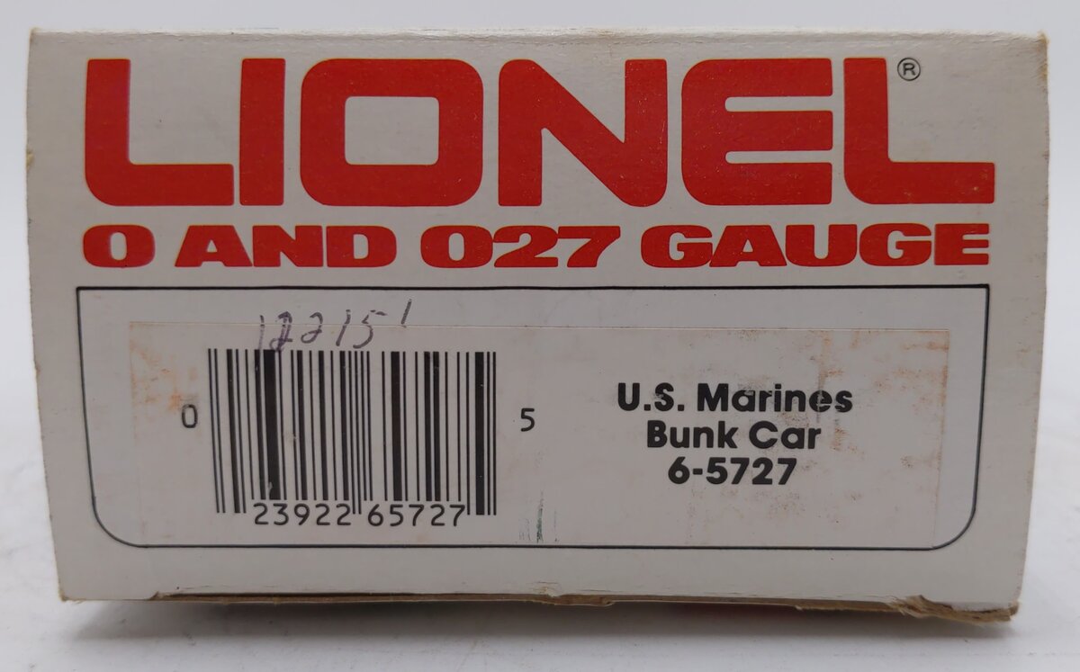 Lionel 6-5727 O Gauge US Marines Bunk Car LN/Box