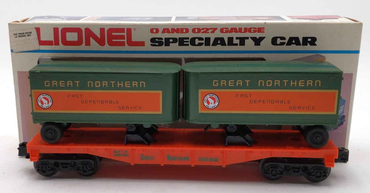Lionel 6-9282 O Gauge Great Northern Flatcar #9282 with Trailers
