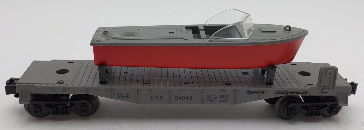 Lionel 6-16939 O Gauge United States Navy Flatcar w/ Boat #04040 LN/Box