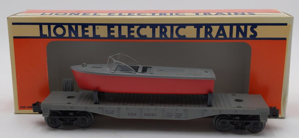 Lionel 6-16939 O Gauge United States Navy Flatcar w/ Boat #04040 LN/Box