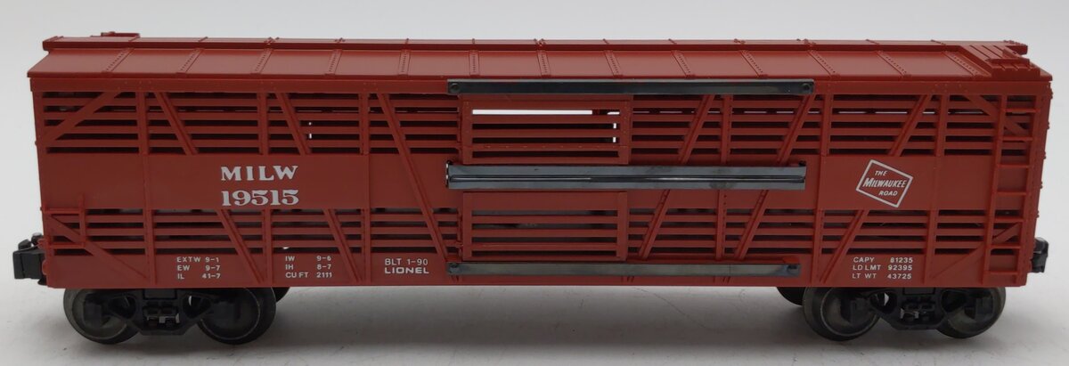 Lionel 6-19515 O Gauge Milwaukee Road Stock Car NIB