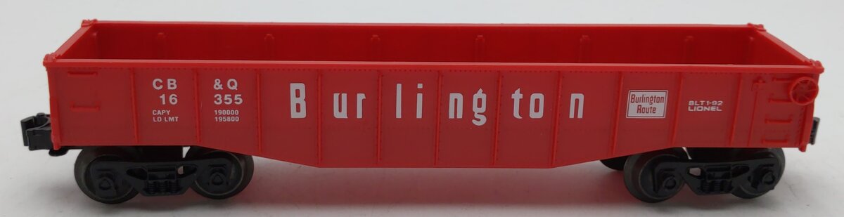 Lionel 6-16355 O Gauge Burlington Gondola w/ Containers LN/Box
