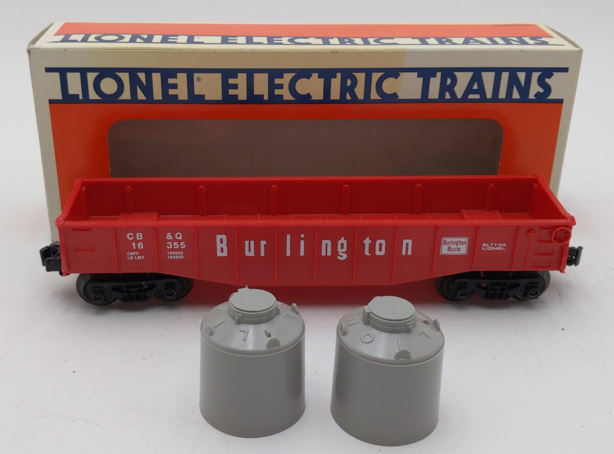 Lionel 6-16355 O Gauge Burlington Gondola w/ Containers LN/Box