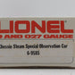 Lionel 6-9585 O Gauge Chessie Steam Special Observation Car #9585 LN/Box