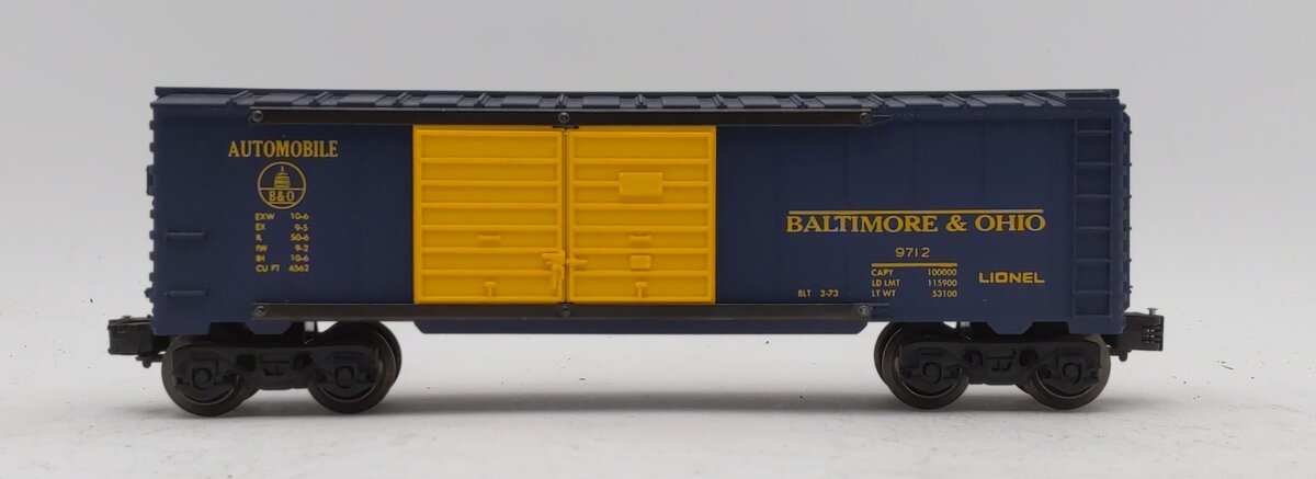 Lionel 6-9712 O Gauge Baltimore & Ohio Automobile Car LN/Box