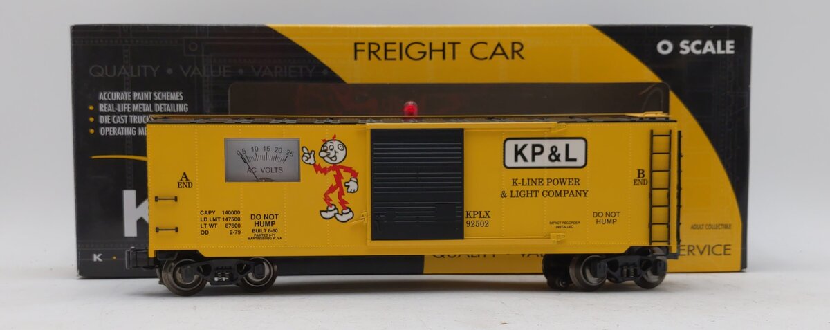K-Line K7041-8011 Power & Light Company Operating Voltmeter Boxcar #92502 NIB