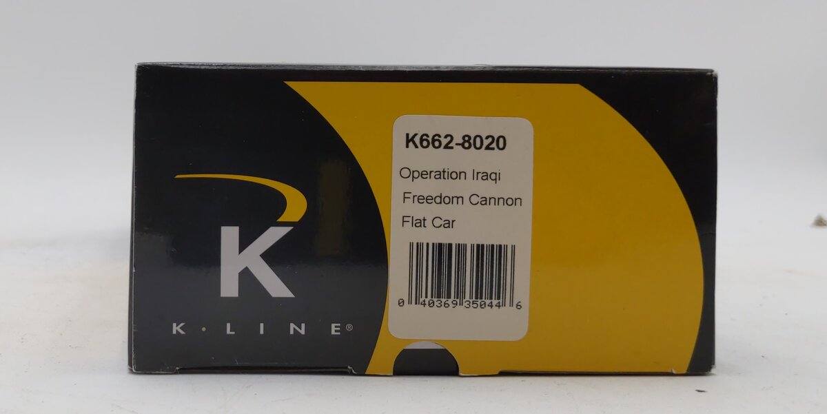 K-Line K662-8020 O Operation Iraqi Freedom US Army Cannon Mounted on Flat Car LN/Box