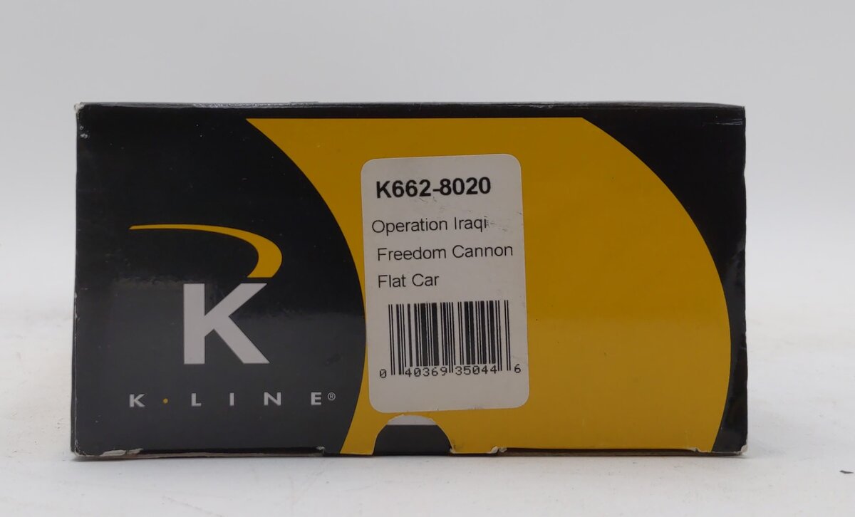 K-Line K662-8020 O Operation Iraqi Freedom US Army Cannon Mounted on Flat Car LN/Box