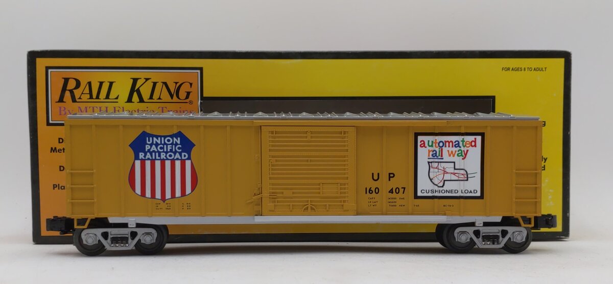 MTH 30-7443 O Gauge Union Pacific 50' Modern Single Door Boxcar #160407 LN/Box