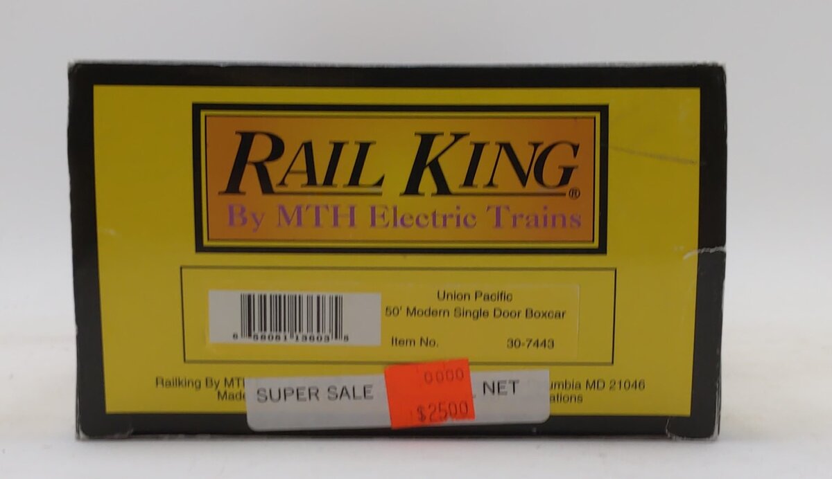 MTH 30-7443 O Gauge Union Pacific 50' Modern Single Door Boxcar #160407 LN/Box