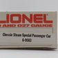 Lionel 6-9583 O Gauge Chessie Steam Special Passenger Car #9583 LN/Box