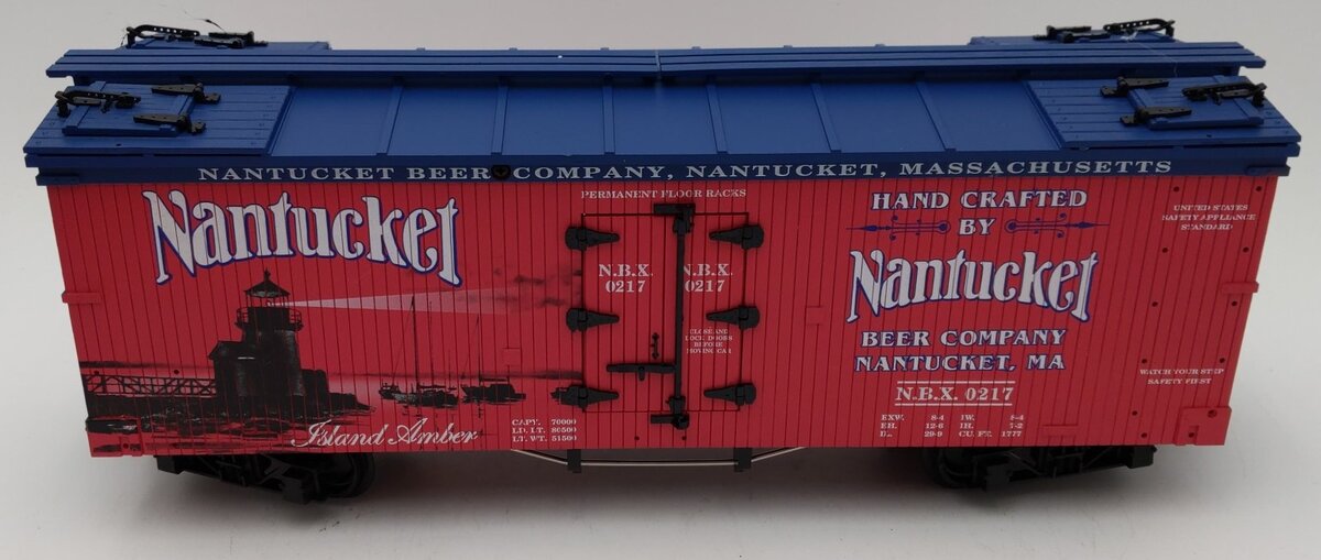 USA Trains R16469 G Nantucket Beer Refrigerator Car #0217 (Red/Blue)